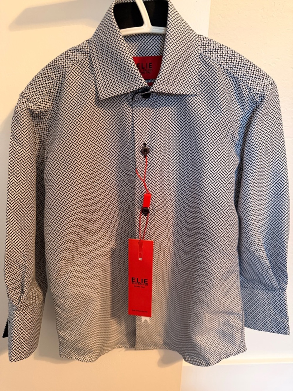 Elie Balleh Milano Italy Dress Shirt. 20% Rayon, 80% Polyester